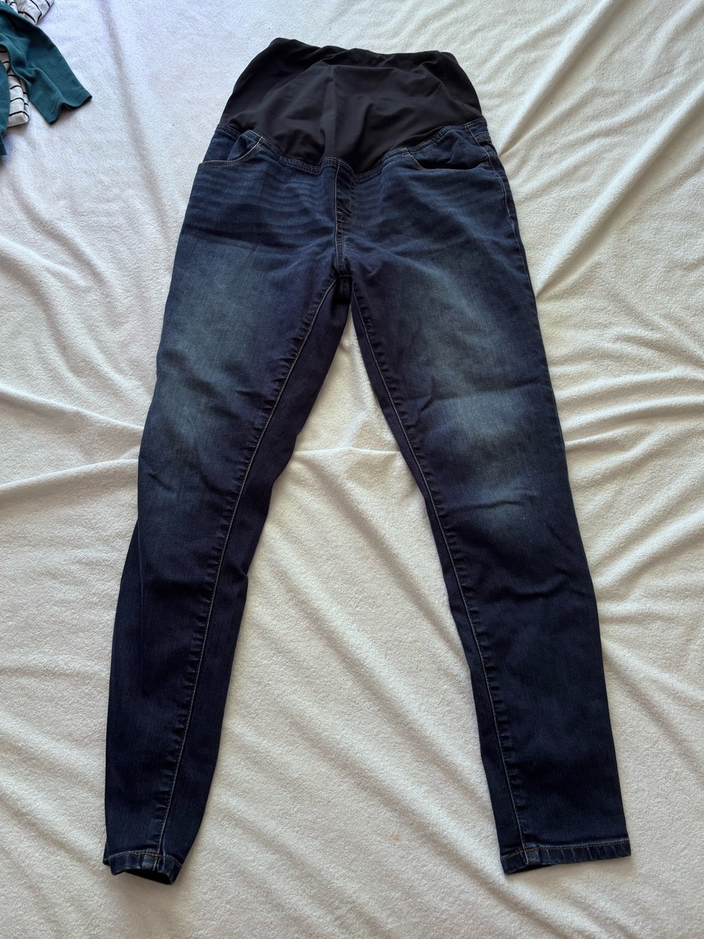 Isabel Maternity by Ingrid & Isabel Navy Skinny Jeans with Black Belly Panel